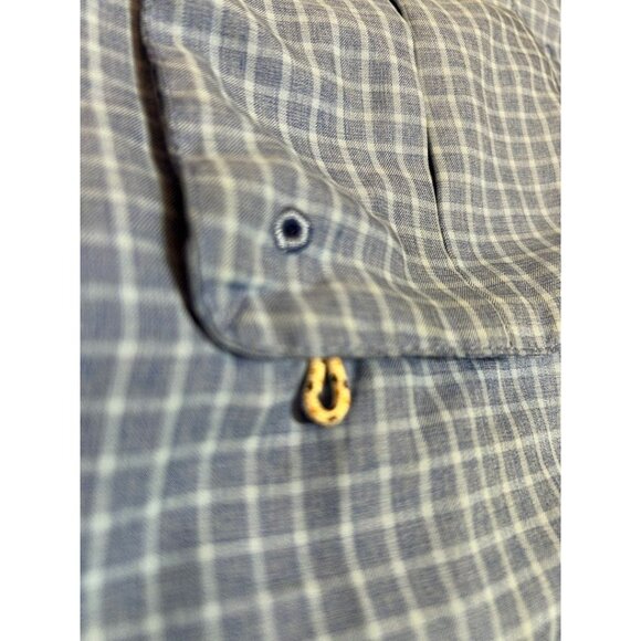 Magellan Outdoors Men's Relaxed Fit Fish Gear Shirt S Blue Plaid - Picture 5 of 7